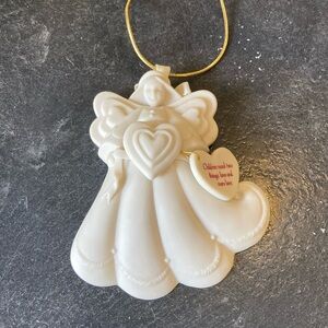 KB Design bisque porcelain Children need love Angel Christmas ornament - NWT